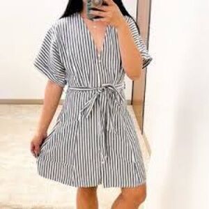 Bp. Striped Aline mini dress.